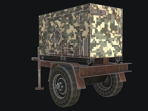 Mobile Diesel Generator 04 3D Model