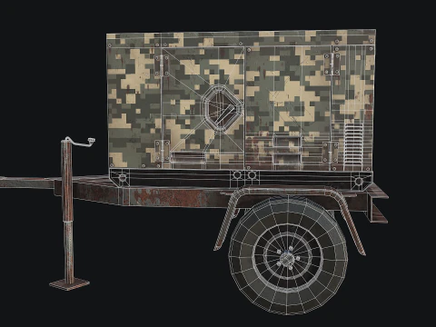 Mobile Diesel Generator 04 3D Model