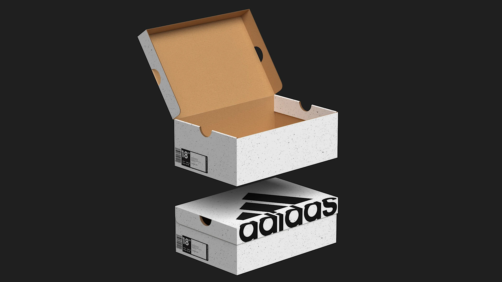 Adidas Shoe Box PBR 01 3D Model .c4d .max .obj .3ds .fbx .stl .blend