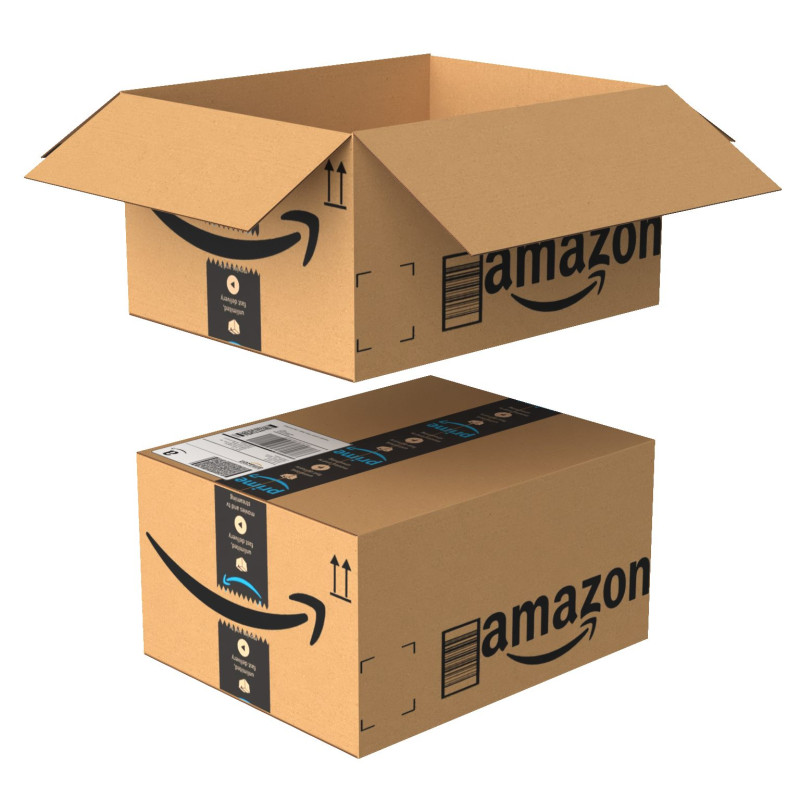 Amazon box 2J PBR 02 3D Model .c4d .max .obj .3ds .fbx .stl .blend 