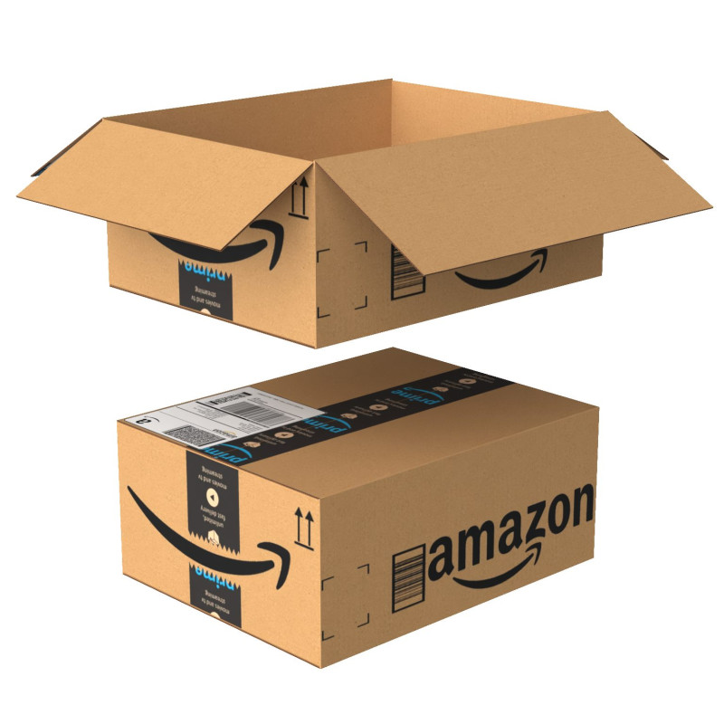 Amazon Box 2H PBR 03 Modello 3D .c4d .max .obj .3ds .fbx .stl .blend 