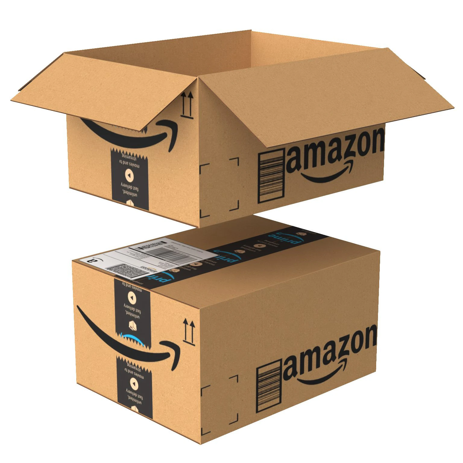 Amazon Box 2F PBR 05 3D Model .c4d .max .obj .3ds .fbx .stl .blend 