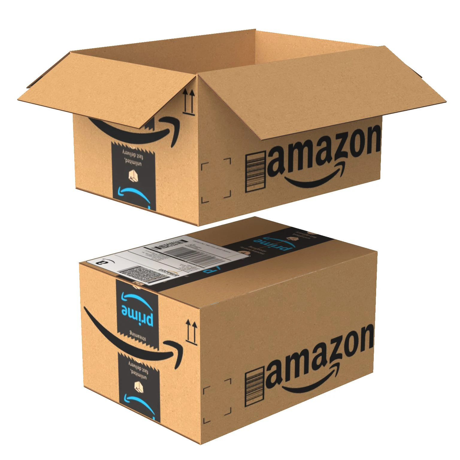Amazon Box 2A PBR 10 3D Model .c4d .max .obj .3ds .fbx .stl .blend