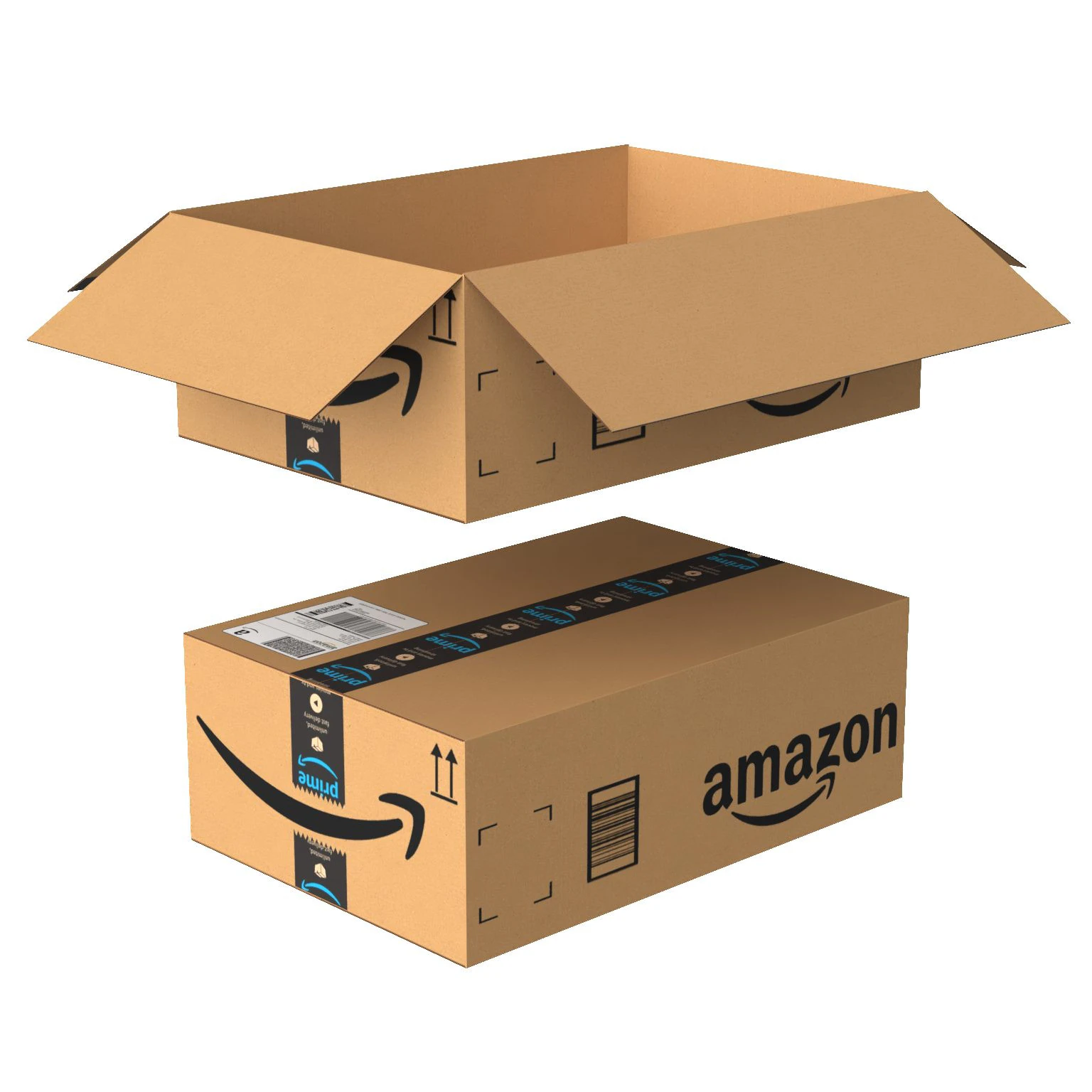 Amazon Box 1K PBR 11 3D Model .c4d .max .obj .3ds .fbx .stl .blend 