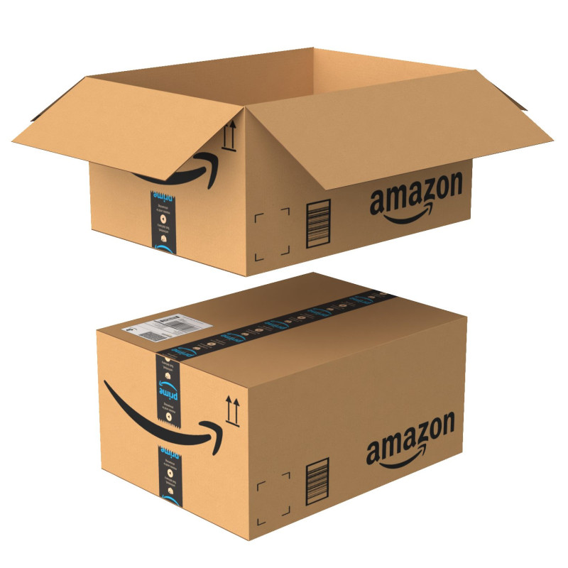 Amazon Box 1E PBR 14 3D Model .c4d .max .obj .3ds .fbx .stl .blend 
