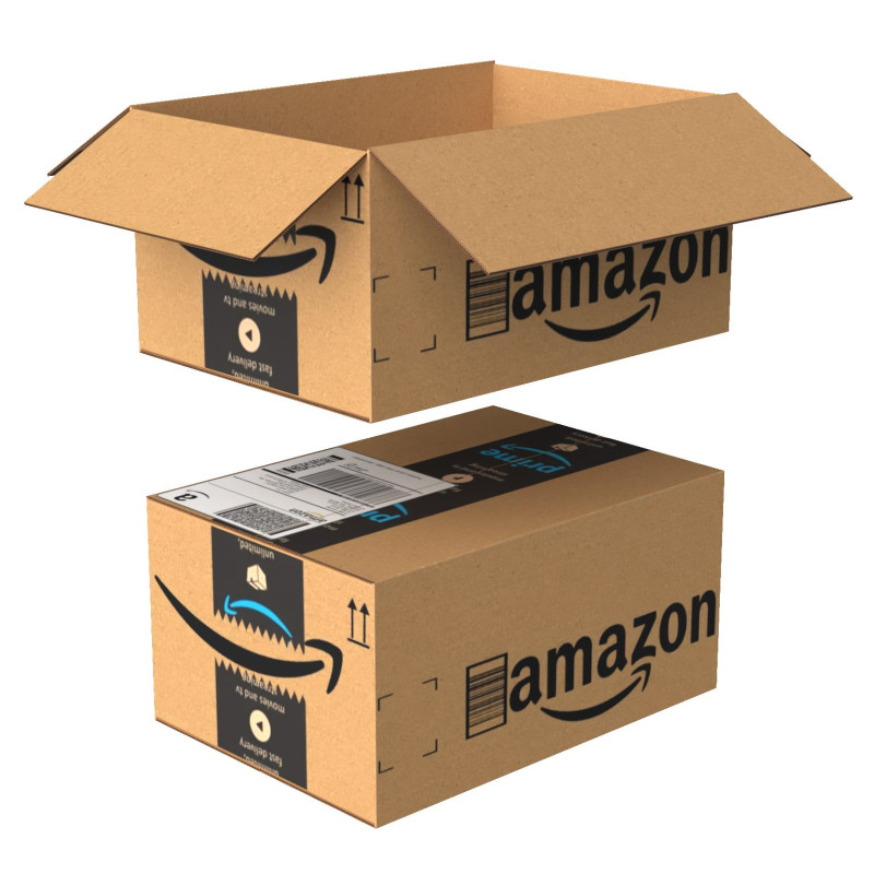 Amazon Box 1A PBR 18 Model 3D .c4d .max .obj .3ds .fbx .stl .blend 