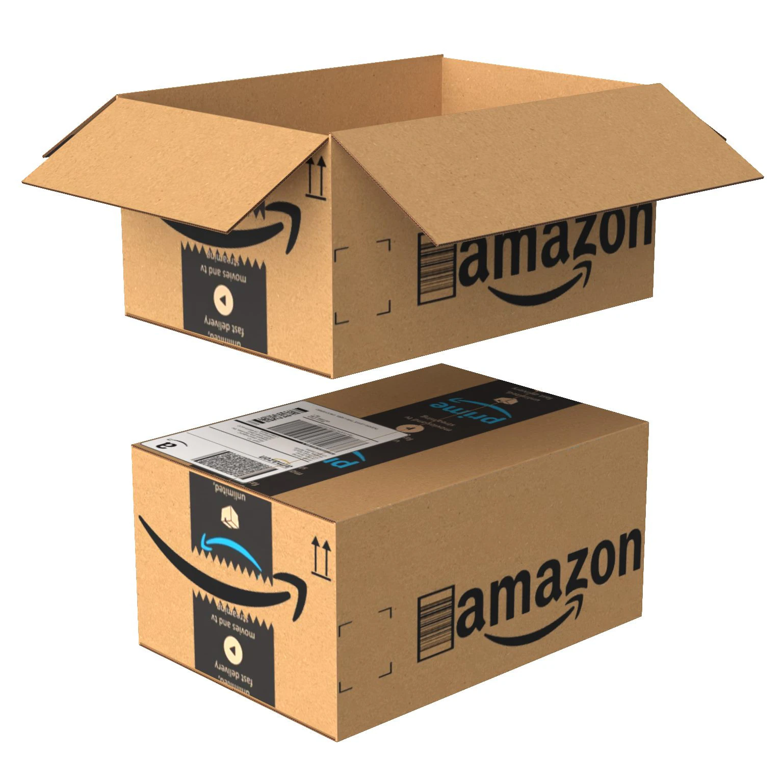 Amazon Box 1A PBR 18 3D Model .c4d .max .obj .3ds .fbx .stl .blend 