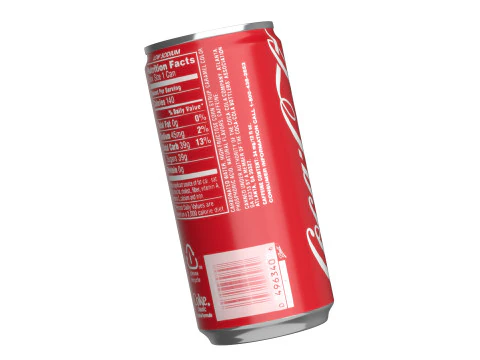 Bebida Coca Cola Lata Slim 190ml 01 Modelo 3D