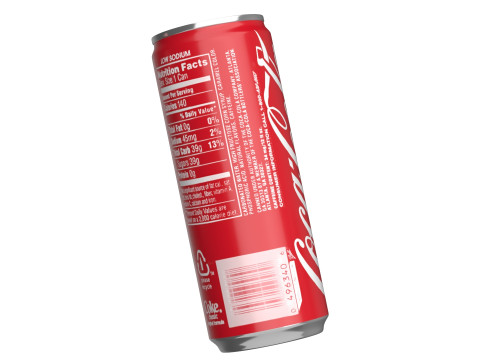 Coca Cola Drink Can Slim 250ml 02 3D 模型