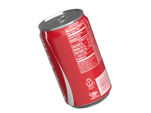 Coca Cola Drink Can Sleek 200ml 03 3D Model