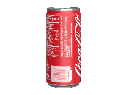Coca Cola Drink Can Sleek 250ml 04 3D Model