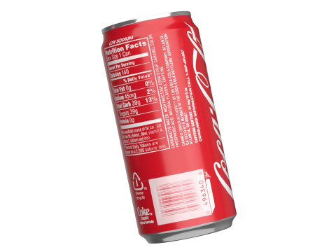 Coca Cola Drink Can Sleek 250ml 04 3D Model