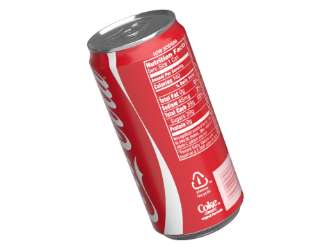 Coca Cola Drink Can Sleek 250ml 04 3D Model