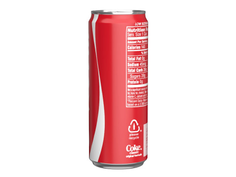 Coca Cola Drink Can Sleek 330ml 07 Model 3D