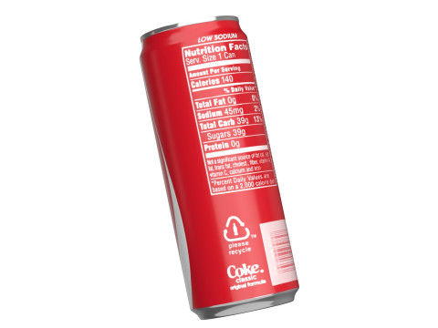 Coca Cola Drink Can Sleek 330ml 07 Model 3D
