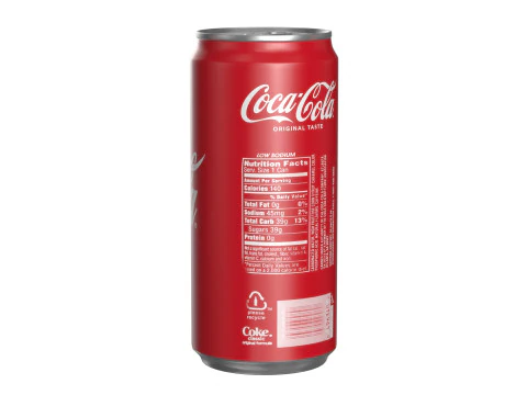 Coca Cola Drink Can Sleek 270 ml 18 3D Model