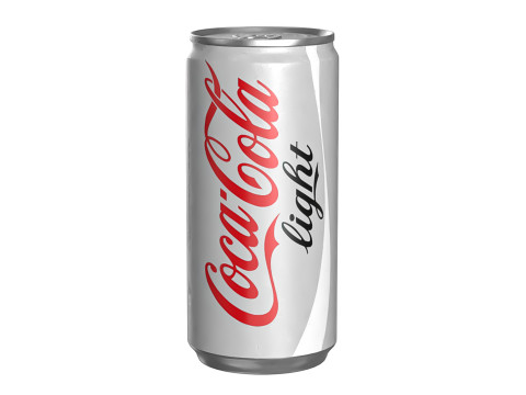 Coca Cola Light Drink Can Slim 190ml 01 3D Model