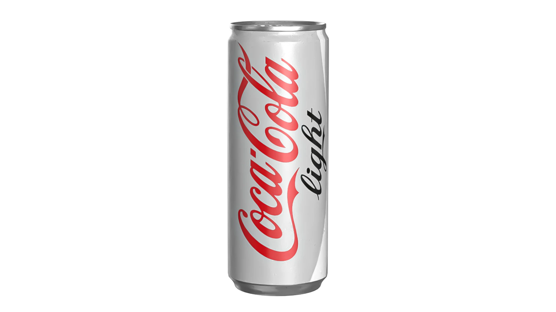 Coca Cola Light Drink Can Slim 250ml 02 3D Model .c4d .max .obj .3ds .fbx .stl .blend 
