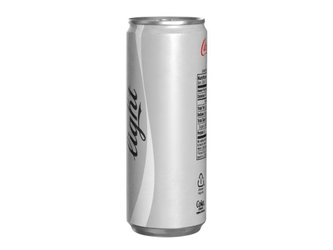 Coca Cola Light Drink Can Slim 250ml 02 3D Model