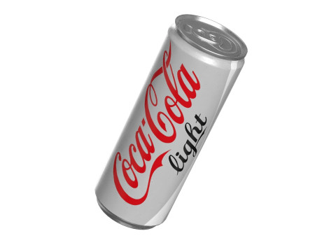 Coca Cola Light Drink Can Slim 250ml 02 3D Model