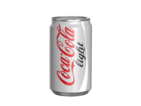 Coca Cola Light Drink Can Sleek 200ml 03 3D Model