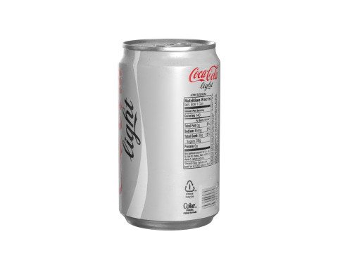 Coca Cola Light Drink Can Sleek 200ml 03 3D Model