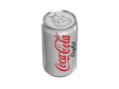 Coca Cola Light Drink Can Sleek 200ml 03 3D Model