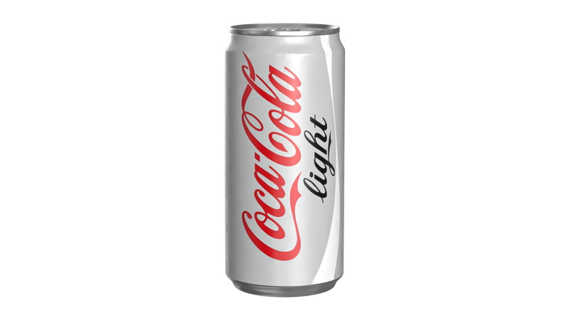 Coca Cola Light Drink Can Sleek 250ml 04 3D Model .c4d .max .obj .3ds .fbx .stl .blend 