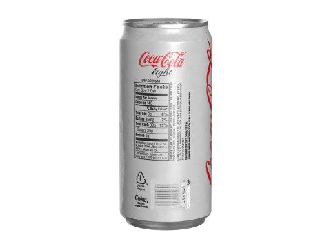 Coca Cola Light Drink Can Sleek 250ml 04 3D Model