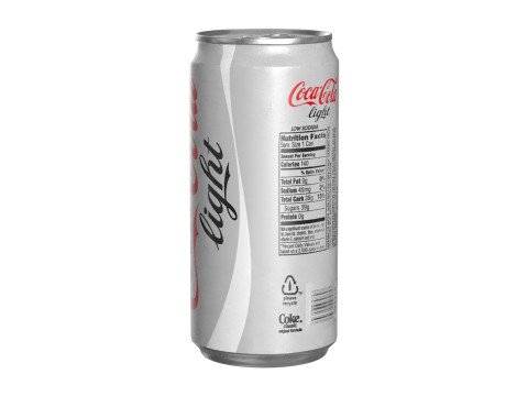 Coca Cola Light Drink Can Sleek 250ml 04 3D Model