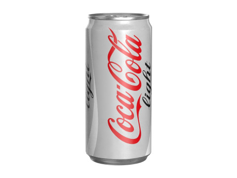 Coca Cola Light Drink Can Sleek 250ml 04 3D Model