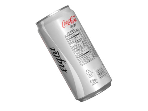 Coca Cola Light Drink Can Sleek 250ml 04 3D Model