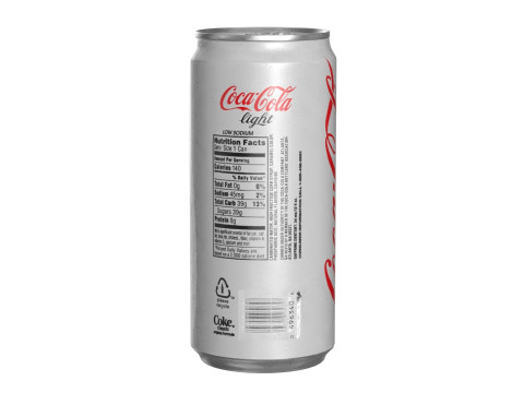 Coca Cola Light Drink Can Sleek 270ml 05 3D Model