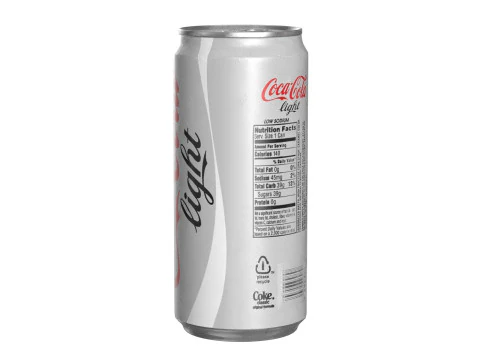 Coca Cola Light Drink Can Sleek 270ml 05 3D Model