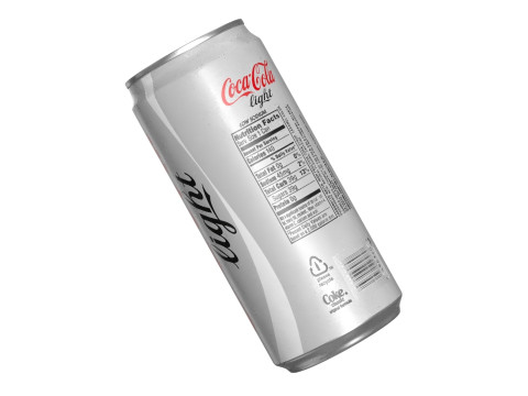 Coca Cola Light Drink Can Sleek 270ml 05 3D Model