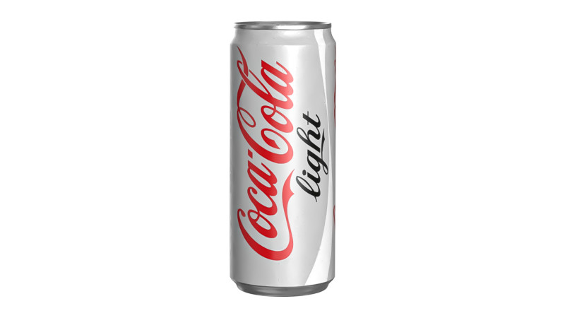 Coca Cola Light Drink Can Sleek 310ml 06 3D Model .c4d .max .obj .3ds .fbx .stl .blend 