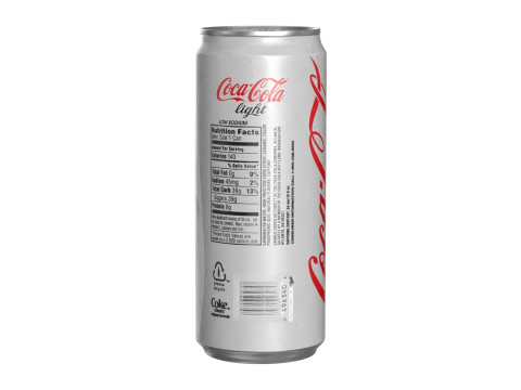 Coca Cola Light Drink Can Sleek 310ml 06 3D Model