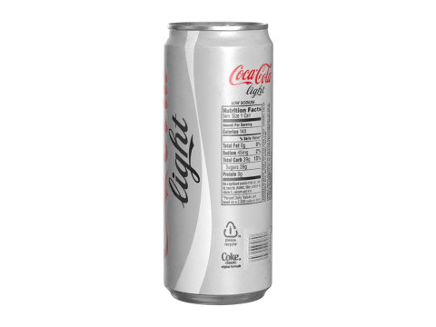 Coca Cola Light Drink Can Sleek 310ml 06 3D Model