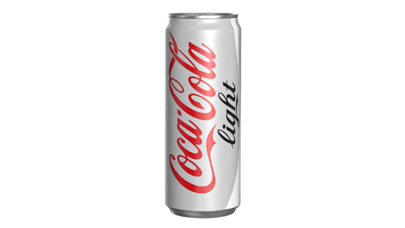 Coca Cola Light Drink Can Sleek 330ml 07 Model 3D .c4d .max .obj .3ds .fbx .stl .blend 