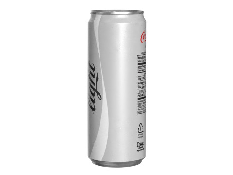 Coca Cola Light Drink Can Sleek 330ml 07 Model 3D
