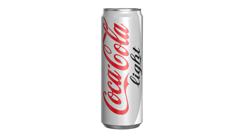 Coca Cola Light Drink Can Sleek 355ml 08 3D Model .c4d .max .obj .3ds .fbx .stl .blend 