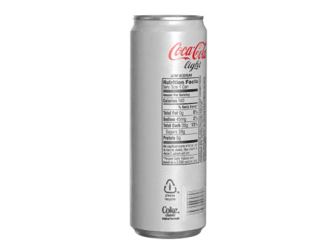 Coca Cola Light Drink Can Sleek 355ml 08 3D Model