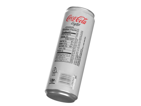 Coca Cola Light Drink Can Sleek 355ml 08 3D Model