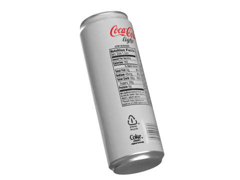 Coca Cola Light Drink Can Sleek 355ml 08 3D Model