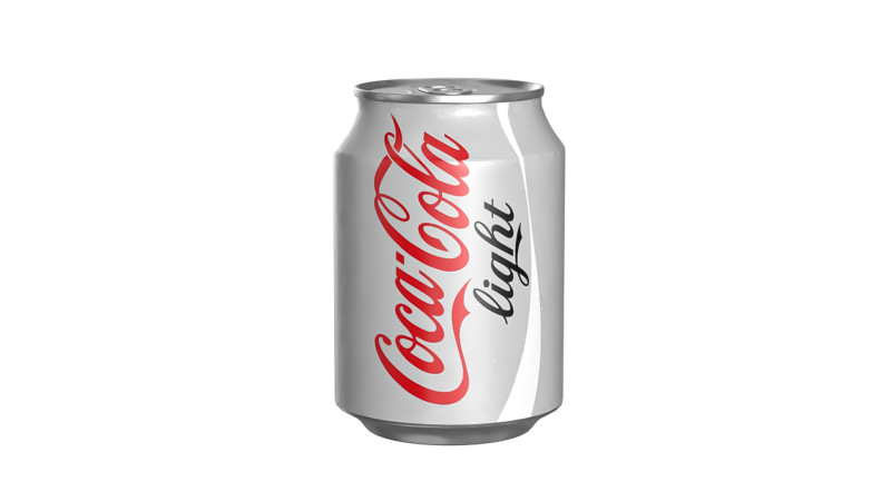 Coca Cola Light Drink Can 250ml 09 3D Model .c4d .max .obj .3ds .fbx .stl .blend 