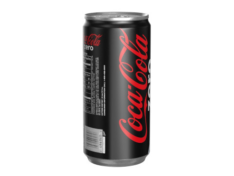 Coca Cola Zero Drink Can Slim 190ml 01 Model 3D
