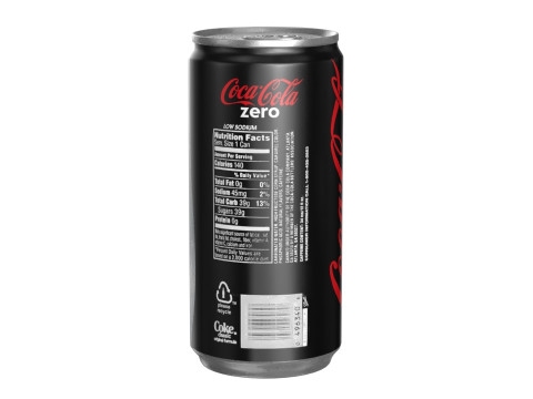 Coca Cola Zero Drink Can Slim 190ml 01 Model 3D