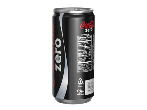 Coca Cola Zero Drink Can Slim 190ml 01 Model 3D