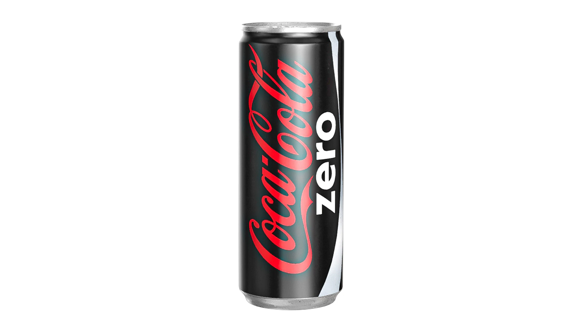 Coca Cola Zero Drink Can Slim 250ml 02 3D Model .c4d .max .obj .3ds .fbx .stl .blend