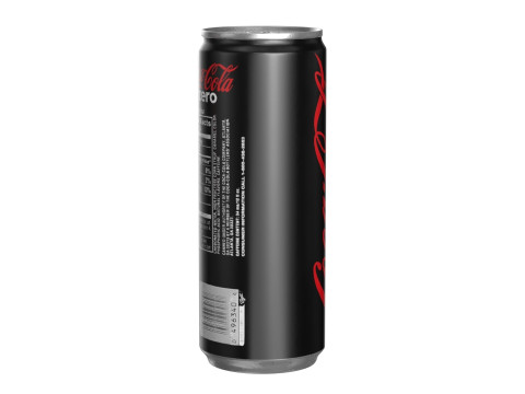 Coca Cola Zero Drink Can Slim 250ml 02 3D Модель
